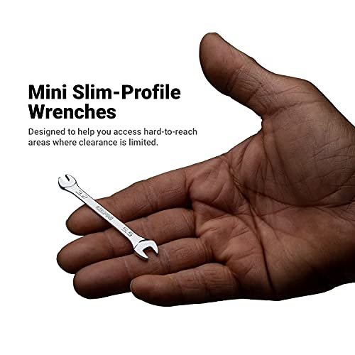 Capri Tools Slim Mini Open End Wrench Set, SAE, 3/16 to 9/16 in, 5-Piece, Chrome, SAE Set - Image 2