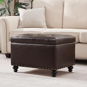 Leatherottomanwithstorageupholsteredbuttontuftedottomanfootrestfootstoolsottoman24rectangleottomanwithstorageforlivingroombedroomdormsandapartmentsbrownpu  Urban Country Home Decor Leather ottoman with storage upholstered button tufted ottoman foot rest foot stools ottoman 24 rectangle ottoman with storage for living room bedroom dorms and apartments brown pu  urban country home decor