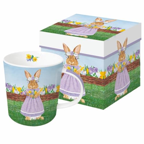Image of Paperproducts Design Violet Bunny Gift-Boxed Mug, 13.5-Ounce, Bone China