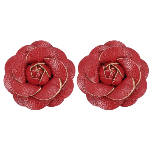 Clips de pelo de flores hechos a mano pack de cuero para novia y sombrero de mujer