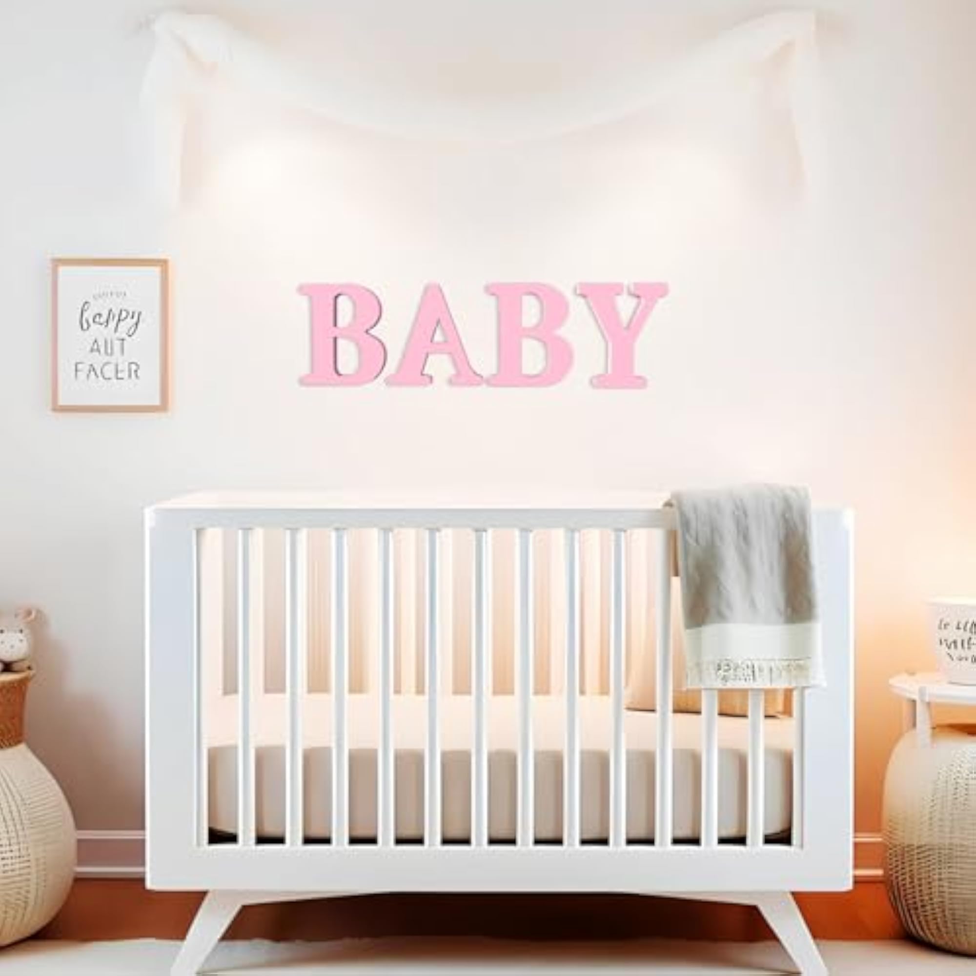6 Inch Pink Wood Letters for Wall Decor