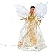 Kurt S. Adler 10-Light 12" Ivory and Gold Black Angel Treetop