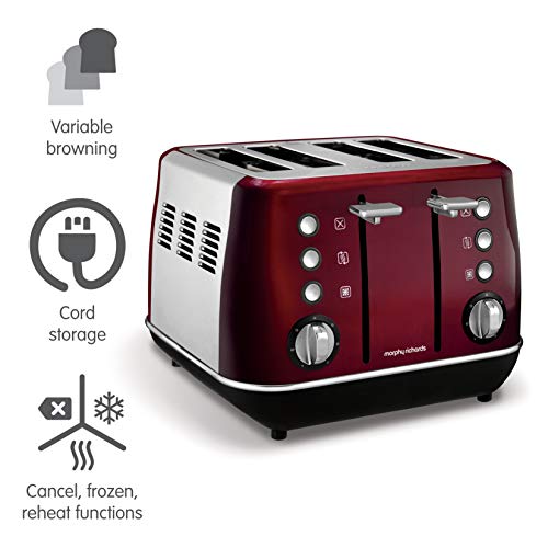 Morphy Richards Evoke 4 Slice Toaster 240108 Red Four Slice Toaster Red Toaster – Bild 3