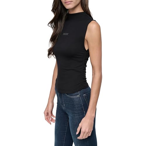 Image of DKNY Women's Ruched Versatile Trendy Everyday Top