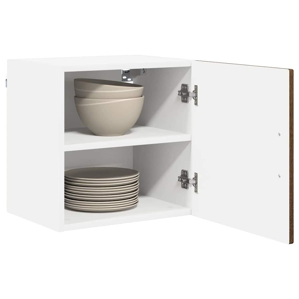 Meuble mural Porto chêne brun 40x31x40 cm lot de 2 en bois