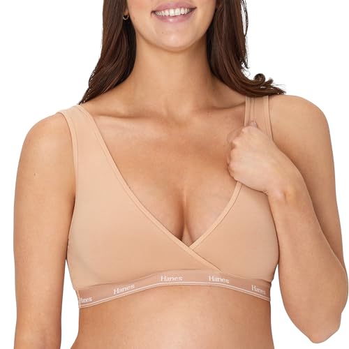 Image of Hanes Womens Maternity Nursing Bra, Lounge Nursing Bralette, Moisture-Wicking, Odor Protection