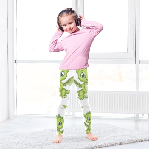 Girls Leggings Cartoon Green Baby Dragon Toddler Girls Clothes Leggings for Girls Toddler Girls Leggings 3-4T4