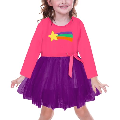 Cartoon Character Toddler Girl Dresses Halloween Mabel Tutu Dress Shoting Star Rainbow Print Outfit 4-5T