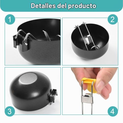 Miniatura 3 de Cocedor De Huevos De 2 Piezas, Vaporizador De Huevos Plegable Montado En La Oreja, Cocedor De Huevos Redondo, Molde Para Huevos Escalfados, Utensilio De Cocina
