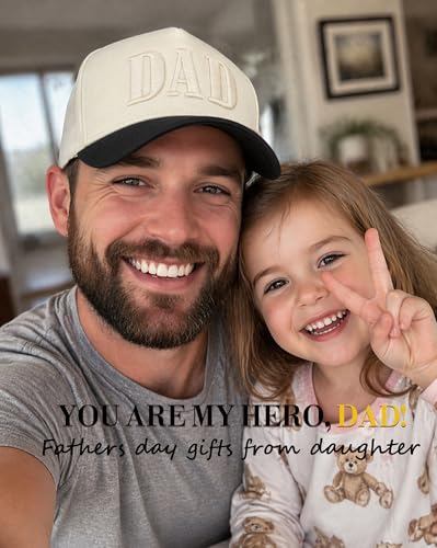 Image of Dad Hats for Men, Vintage Two Tone Hat, New Dad Gifts for Husband, Fathers Day Birthday Gifts from Daughter Son Wife