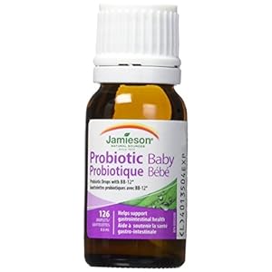 Jamieson Baby Probiotic Drops 1 Billion CFU, Improves Colic Symptoms, Sleep in Infants with Colic, and Digestive Health. With Clinically Studied Bifidobacterium, NON-GMO, No Artificial Colours, Flavours, or Preservatives, 126 Drops