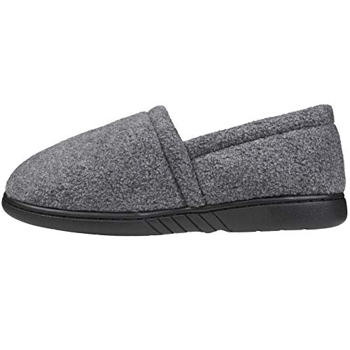 Skysole Kids Boys Fleece A-Line Slippers With Rugged Outsoles Grey/Black Size 5 #TOP1