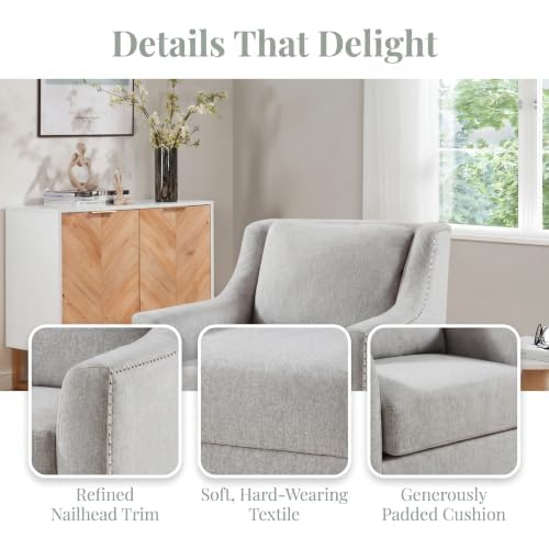 Image of 360 Swivel Recliner Chair, Oversized Single Lounge Sofa, Gray