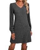 Ficerd Womens Sweater Dress Fall Long Sleeve Outfits 2026 Dark Gray M
