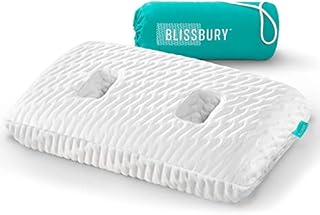 BLISSBURY Ear Pillow with Ear Hole for Sleeping with Sore Ear Pain | Adjustable Memory Foam Pillow with Holes for chondrodermatitis CNH Pain | Ear Piercing Protection | Support earplugs for Sleep
