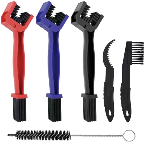 Wroskay 6-Piece Bike Chain Cleaner Kit with 3 Brushes & Cleaning Tools - for MTB, Motorcycle, E-Bike - Rust...