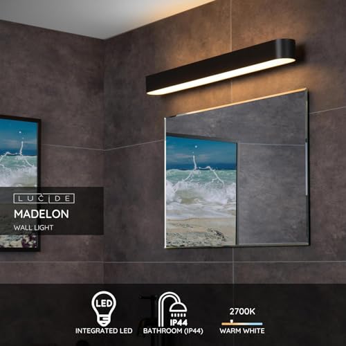 LUCIDE Madelon - Wall Light Bathroom - LED - 1x9W 2700K - IP44 - Black - Image 4