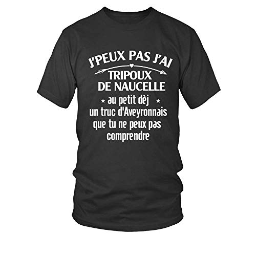 TEEZILY T-Shirt Homme Aveyron-J'Ai tripoux de naucelle - Noir - M