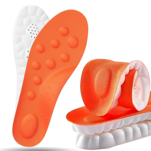 4D Memory Foam Insole Men - Cloudy Unisex Shoe Insoles for Work Boots Men & Women, Shock Absorbing Plantar Fasciitis Arch Support Gel Insole Relief Pain,Running,Jogging (Extra Large (UK 11-12))