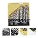 Healifty 19pcs Hss High Speed Steel Drill Bit Set with Straight Shank, Titanium Coated Metal and Wood Drilling Bits, Industrial Grade for Electric Drills and DIY Applications