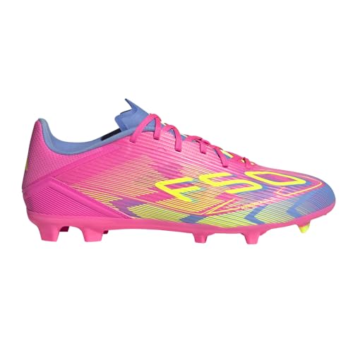 adidas Tenis de fútbol unisex F50 League Firm Multi Group, 0, Lucid Pink Lucid Lemon Blue Fusion, 40 EU