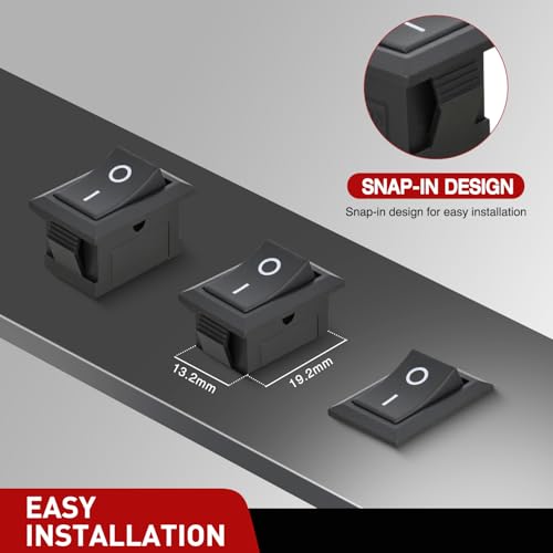 Image of Nilight 10PCS Mini ON /Off Rocker Switch 2 Pin SPST