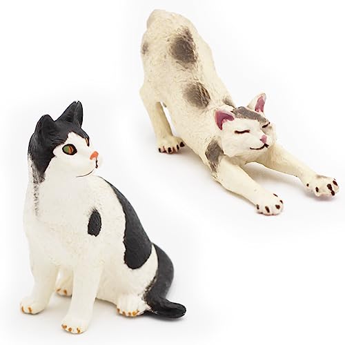 Gemini & Genius Cat Figures Toy Set, Kitty Cat Figurines, Colorful Kitten Toys, Pet Animal Toy Playset For Kids-3 Inches Length - 6Pcs Cute Cats Action Figures #TOP5