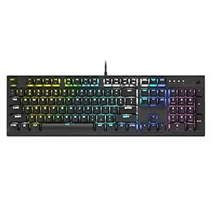 CORSAIR K60 RGB PRO LOW PROFILE Mechanical Wired Gaming Keyboard – CHERRY MX Low Profile SPEED Linear Switches – Durable Aluminium Frame – iCUE Compatible – QWERTY UK – PC, Mac, Xbox – Black