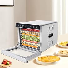 Food Dehydrator 8-Tray Stainless Steel Dehydrator Machine for Jerky, Fruit, Meat, Herbs, 024 Hours Digital Time Control, Adjustable Timer, Temperature Control, Overheat Protection, Silver