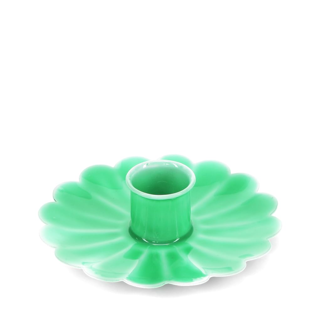 Rex London Vert Enamel Flower Flat Candle Holder