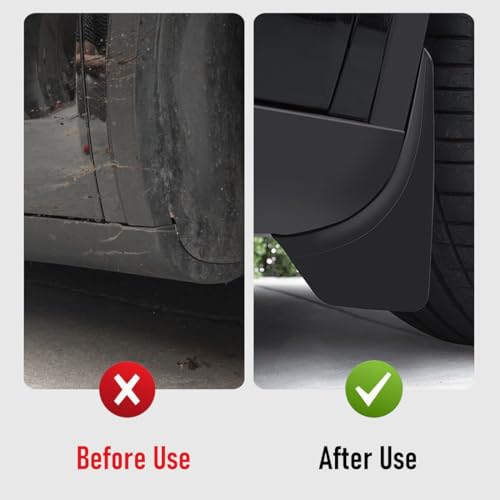 Image of 2024 New Tesla Model Y Accessories - Mud Flaps [No Drilling Required] All-Weather Mud Splash Guard Body Kits for Tesla Model Y 2024-2020, Black (Set of 4)