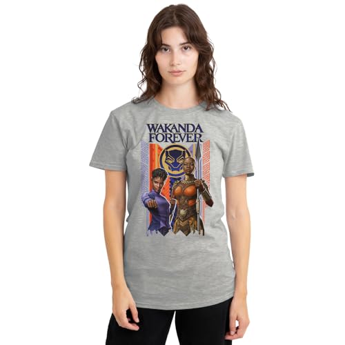 T-Shirt Black Panther Wakanda Forever Femme Shuri Okoye vêtement Marvel gris