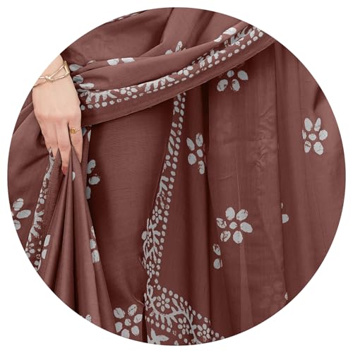 Image of MIRCHI FASHION Saree for Woman Chiffon Batik Printed | Lightweight Daily Wear Women's Office Sari with Blouse Piece (Available in 40 Colours)