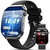 2026 Neu Smartwatch Herren Damen mit EKG+HRV/BMI/Harnsäure/Mikro-Gesundheitscheck/ΒΙυtzυcker, 2,2" Upgrade 3D-Curved-Display Gesundheitsuhr mit 24H Herzfrequenz Blutdruck Schlafmonitor für Android/iOS