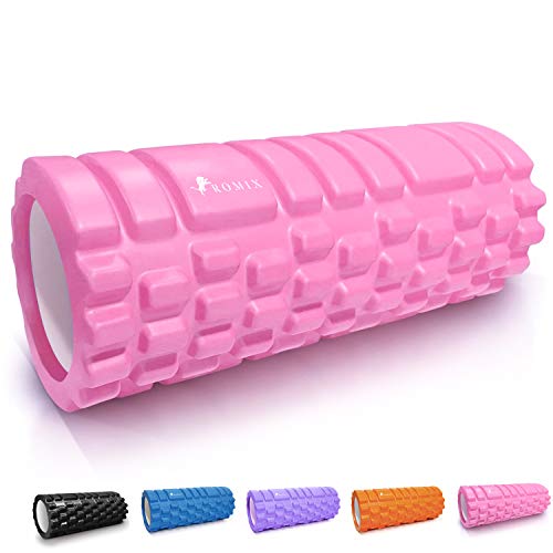ROMIX Schuimroller, Hoog Dichtheid Deep Tissue Grid Massage Fasciarol, Ultra Duurzaam Fitness Schuimstofrol Perfect voor Professional Triggerpoint Myofasciale Vrijlating Zelfmassage Sport Yoga Pilate