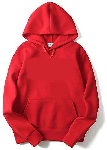 Image of More & More Unisex Kid's Cotton Hoodie Sweatshirt with Pocket Full Sleeves Hooded Neck Solid Pattern Regular Fit and Standard Length | Kids Hoodies for Casual