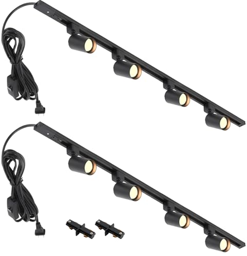 Hiiglxii Plug in Track Lighting with Power Cord, 8 Light