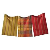 Tag 203571 Checks and Stripes Dishtowel, 18 by 26-Inch, Green/Red, Set of 3