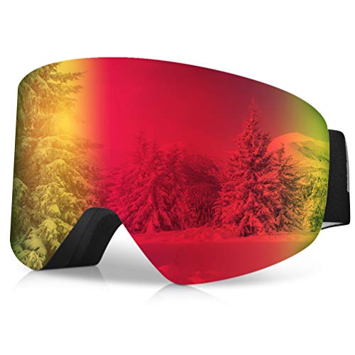 RUNACC Ski Snowboard Snow Goggles Magnet Layers Lens Over Glasses, Anti-Fog 100% UV400