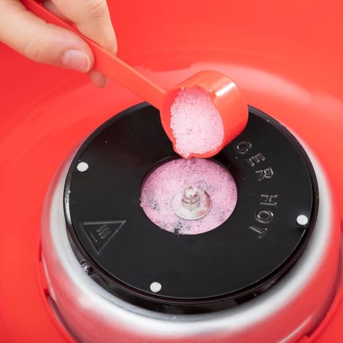 Zuckerwattemaschine für zu Hause – Gerät für Zuckerwatte im Retro-Stil – verwenden Sie normalen Zucker oder harte Bonbons ohne Zucker – einfach zu bedienen und zu reinigen – 450 W rot – Bild 4