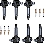 MCK 6pcs Ignition Coil Pack and Motorcraft Platinum Spark Plug Compatible with Ford Mustang Lincoln Mazda Mercury Edge F-150 Fusion MKS MKT MKX 08-16 2.7 3.7 3.5 V6 UF553 UF-553 UF-595 5C1652 E1053