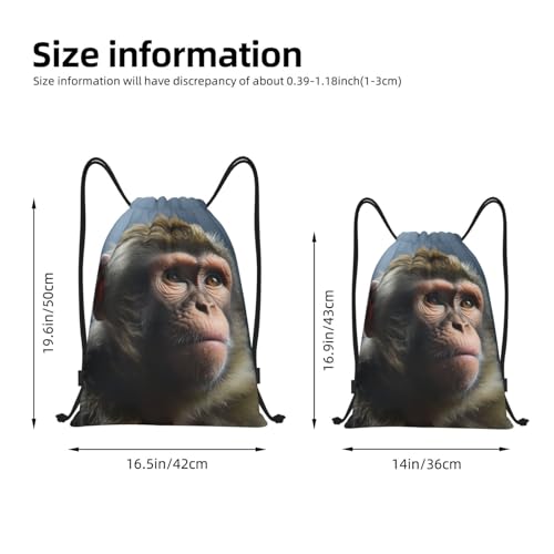 Drawstring Backpack Monkey Drawstring Bag Sports String Bag Gym Sackpack for Women Men2