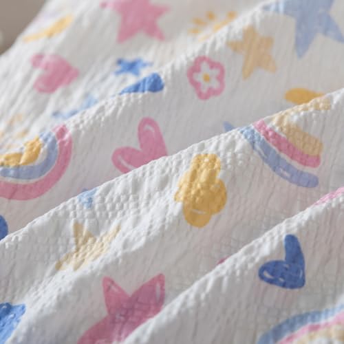 Image of Caressma Rainbow Star Toddler Bedding Set 4 Pieces Kids Comforter Set