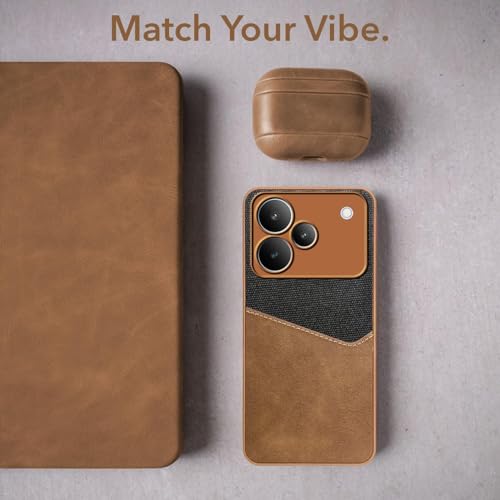 Image of Jkobi Back Cover Case for Realme P4 (Dual PU Leather Stitch | Professional Minimalist | Soft and Flexible)