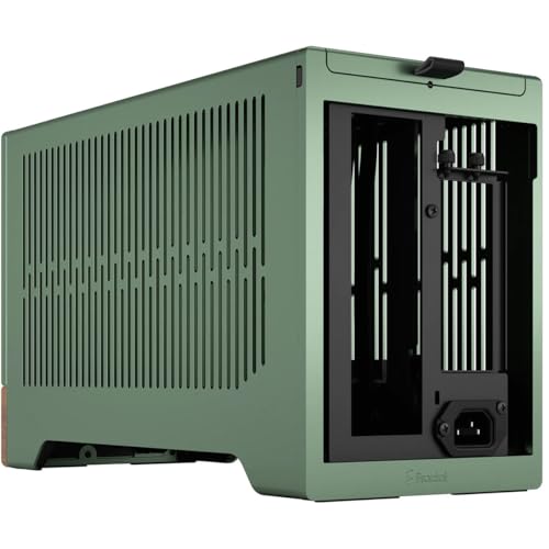 Image of Fractal Design Terra Jade Small Form Factor Mini ITX Gaming Cabinet /Chassis /Case, Wood Walnut Front Panel, PCIe 4.0 Riser Cable, USB Type-C, Anodized Aluminum Panels - FD-C-TER1N-03