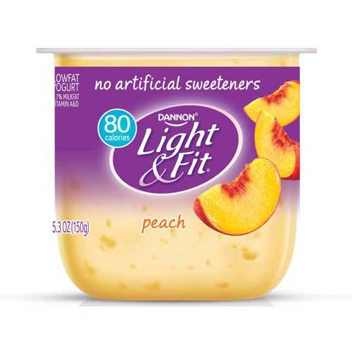 Light and Fit Peach Yogurt, 5.3 Ounce 12 per case. Grocery & Gourmet Food