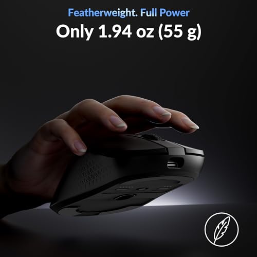 Image of Keychron M3 Mini 8K Wireless Gaming Mouse, 55g Lightweight, PixArt 3950 Sensor, 30K DPI, Bluetooth 5.3 /2.4GHz /Wired, Programmable, 140H Battery, for Mac /Windows /Linux - Black