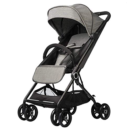 Kinderwagen Leichter 4-Rad-Hochland-Reisesystem Klappbarer Kinderwagen, kompakter Einhand-Klappwagen, abschließbare Räder und geräumige