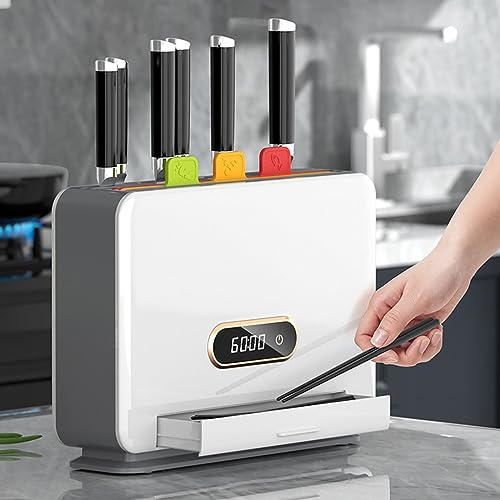 Portacuchillos de desinfección Estante multifunción Cuchillo de desinfección Tabla de cortar Máquina todo en uno Esterilización ultravioleta,B
