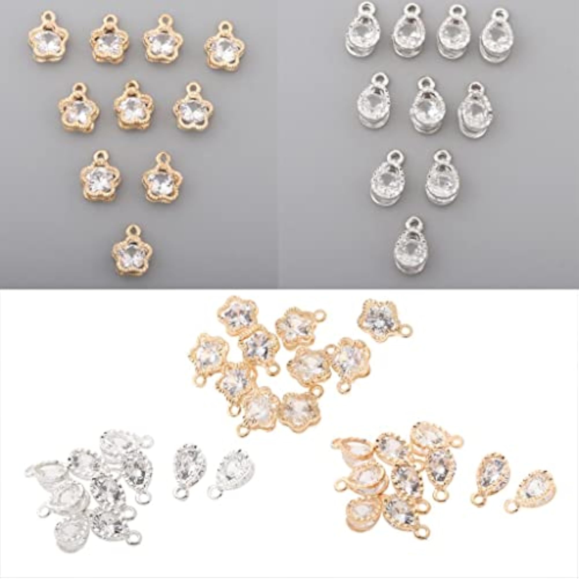 10 Pieces Crystal Alloy Rhinestone Charms